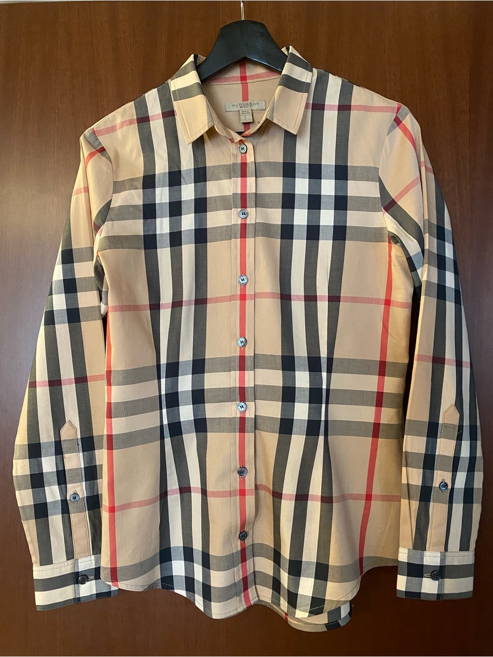 Burberry Classic Plaid Long-Sleeve Button-Up Shirt - Beige/Black